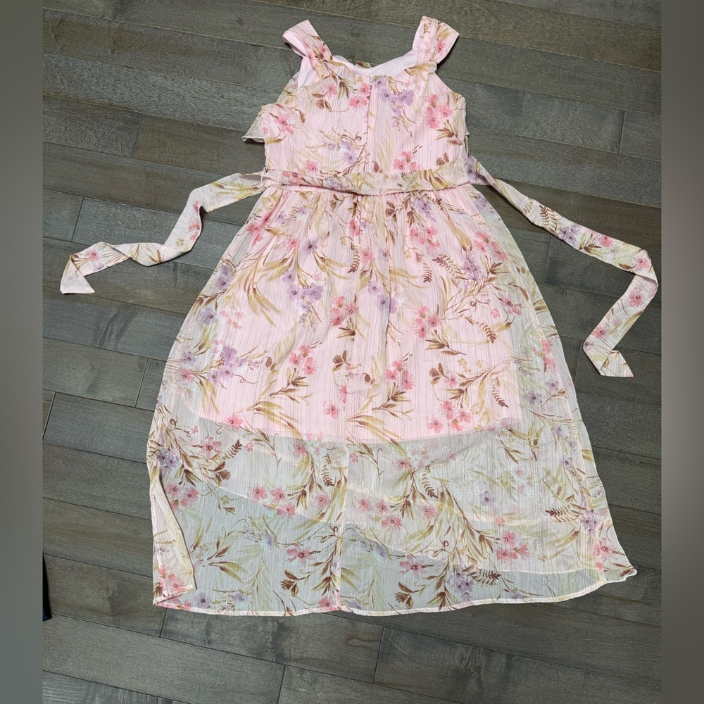 Charming Pink Floral Kids Dress